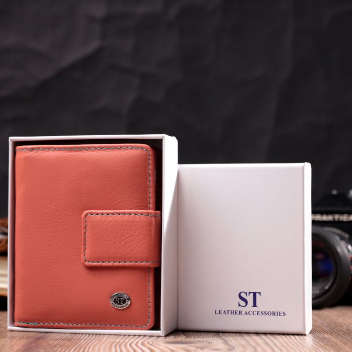 Кожаный женский кожаный кошелек небольшого размера ST Leather 19438 оранжевый