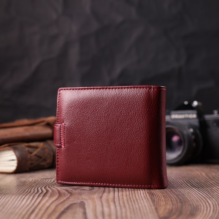 Практичний жіночий гаманець з натуральної шкіри ST Leather 22554 бордовий