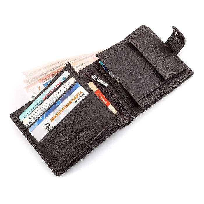 Мужской кошелек ST Leather 18347 (ST153) коричневый функциональный