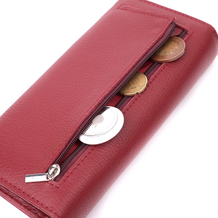 Горизонтальный женский кошелек из натуральной кожи ST Leather 22516 бордовый