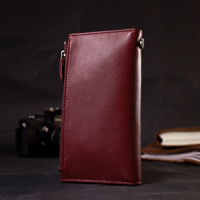 Стильний та яскравий жіночий гаманець-клатч ST Leather 19433 бордовий