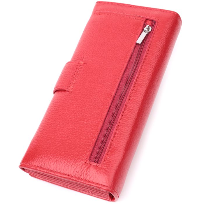 Женский кошелек на четыре отделения для купюр из натуральной кожи ST Leather 22549 красный