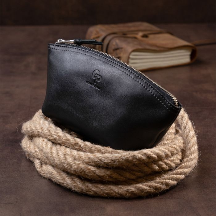 Женская косметичка из кожи Amelin Grande Pelle 11302 черная