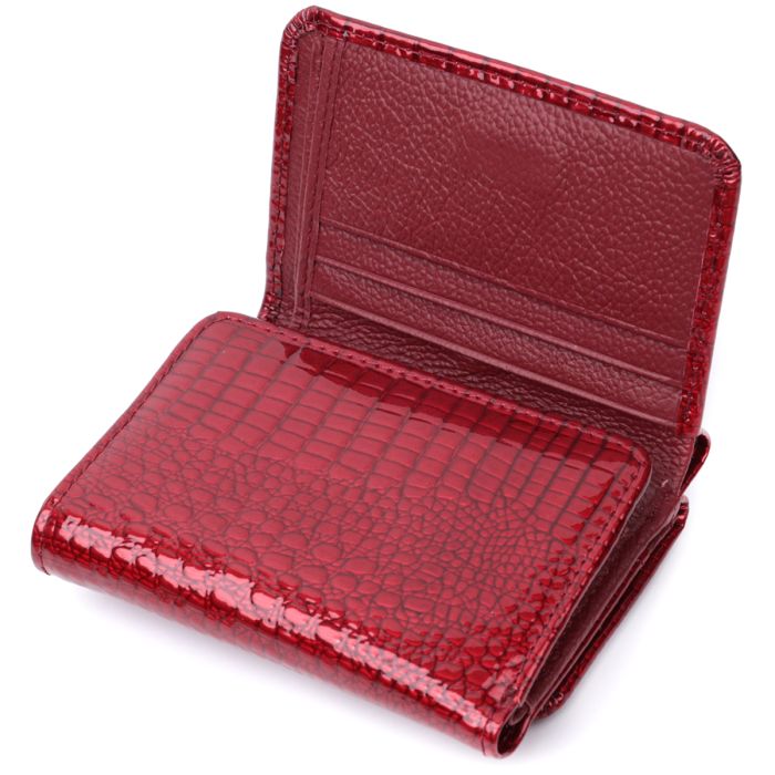 Стильный женский фактурный кошелек из натуральной кожи ST Leather 22731 красный