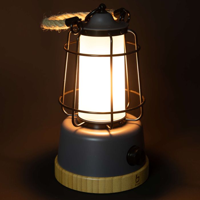 Ліхтар кемпінговий Bo-Camp Harlington Rechargable Dimming 370 Lumen Bamboo-Grey (5818921)