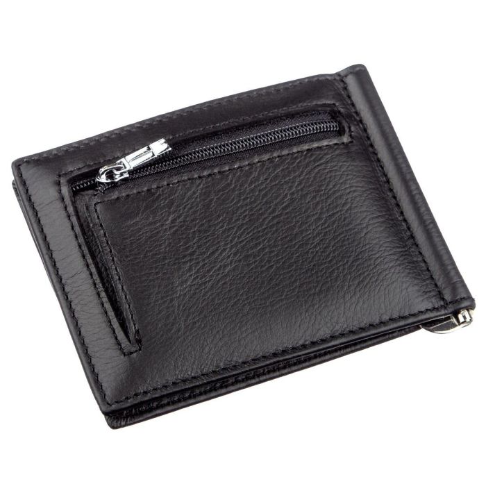 Зажим с монеткой на молнии ST Leather 18948 черный