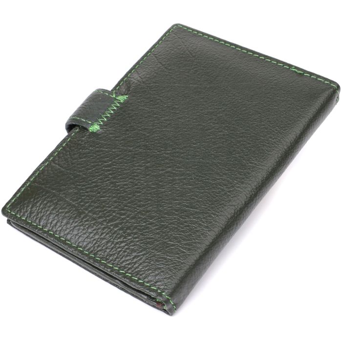 Оригинальная обложка на документы унисекс из натуральной кожи ST Leather 23119 зеленая