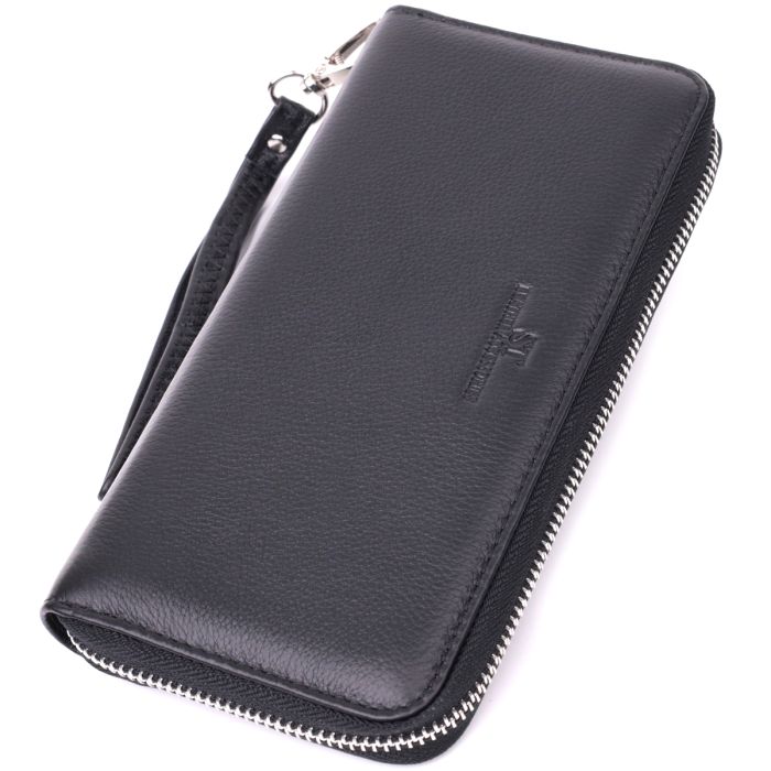 Универсальный кошелек-клатч на одно отделение из натуральной кожи ST Leather 22559 черный