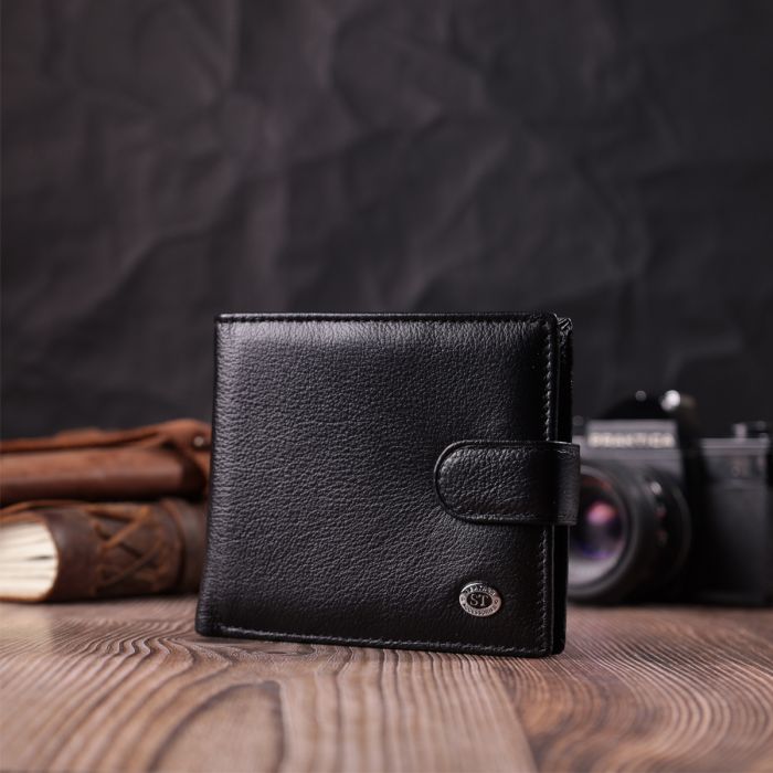 Мужской трендовый кошелек из натуральной кожи ST Leather 22553 черный