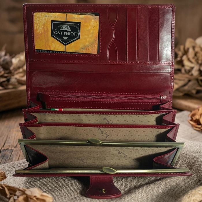 Жіночий гаманець Tony Perotti Натуральна шкіра Accademia 1526 rosso (90682) Червоний