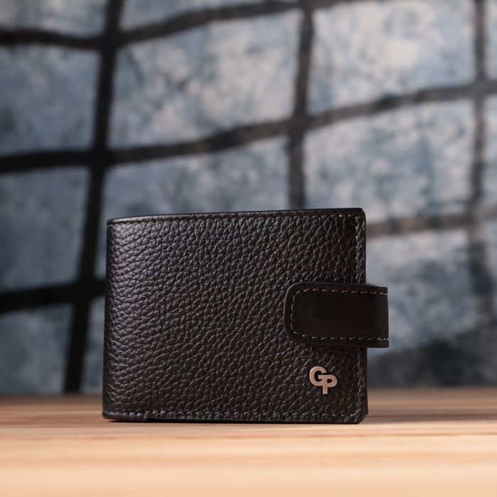 Стильное портмоне из люксовой зернистой кожи флотар GRANDE PELLE 22875 черное