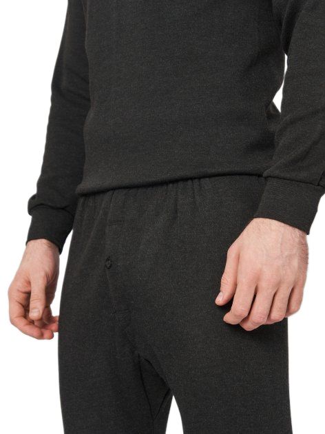 Комплект чоловічий (Кальсоні+Футболка довгий рукав) Thermal set LUX Cott's Wool меланжевий