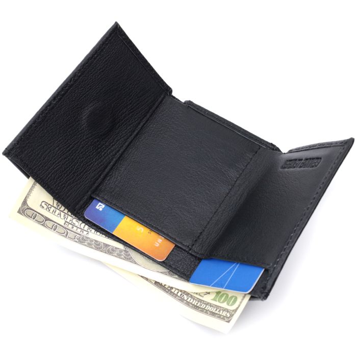 Невелике жіноче портмоне з монетницею з натуральної шкіри ST Leather 22730 чорне