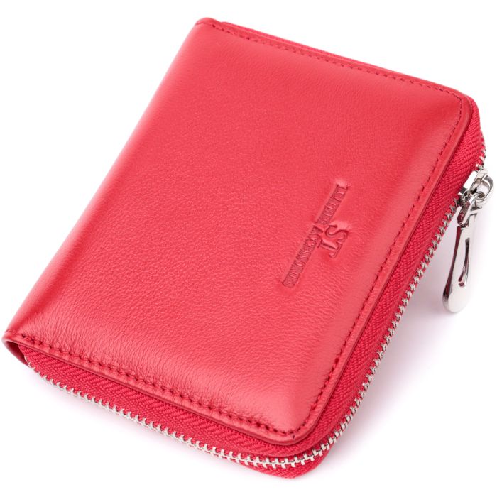 Симпатичний жіночий гаманець із натуральної шкіри ST Leather 22448 червоний
