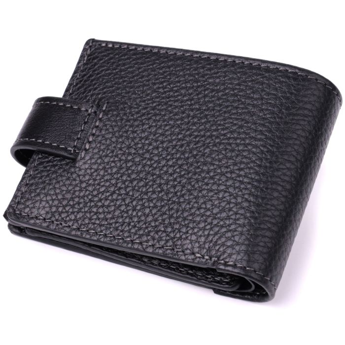 Стильное портмоне из люксовой зернистой кожи флотар GRANDE PELLE 22875 черное