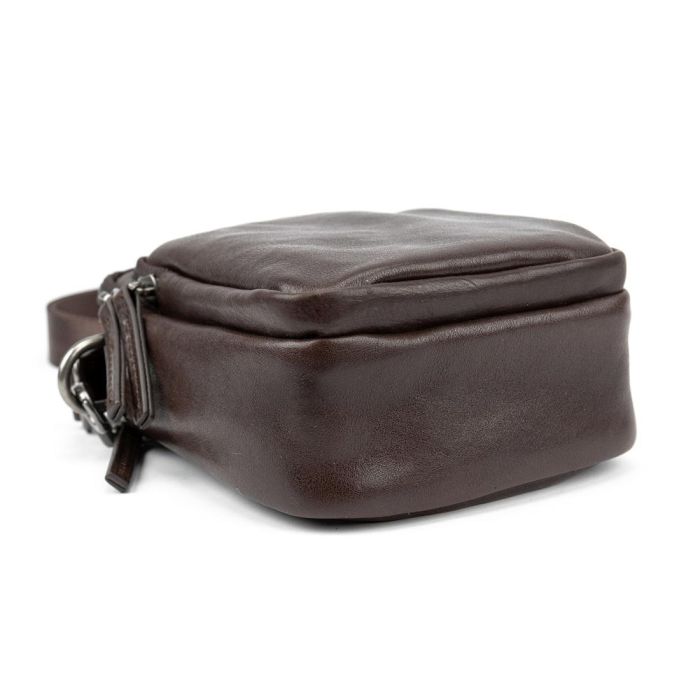 Мессенджер маленький кожаный черный шоколад TIDING BAG 333-1C