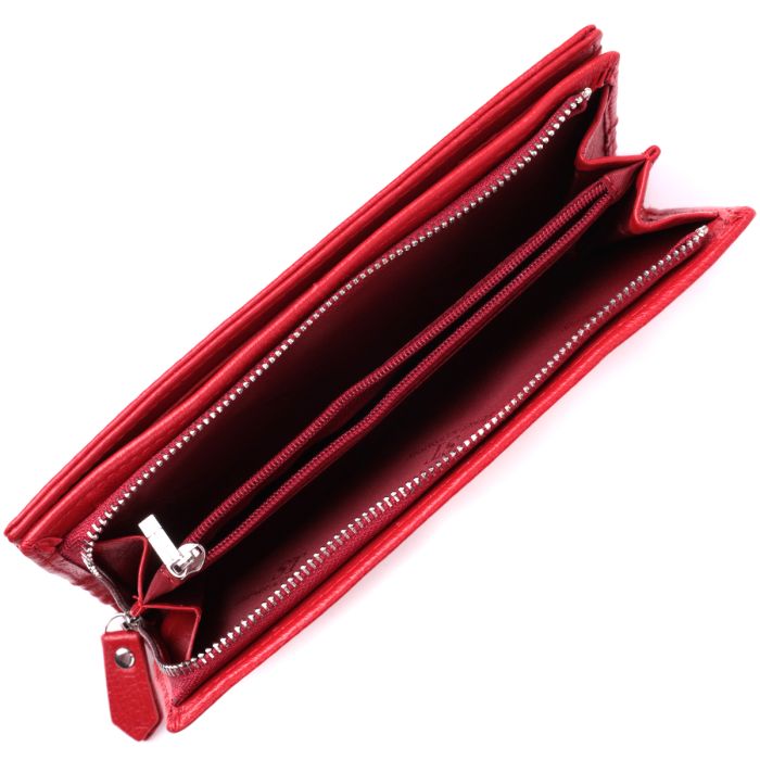 Яркий кошелек-клатч для стильных женщин из натуральной кожи ST Leather 22533 красный