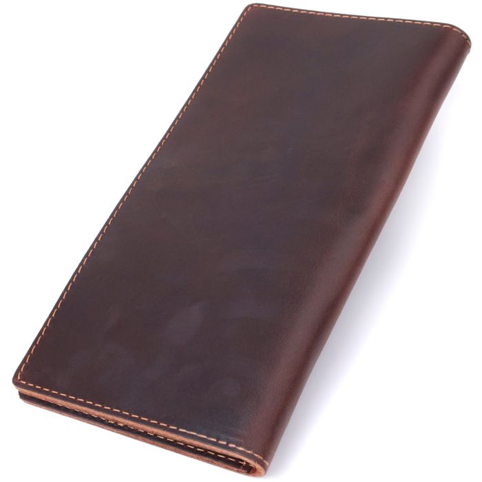 Вертикальный кошелек унисекс из натуральной кожи Vintage s_15083 коричневый