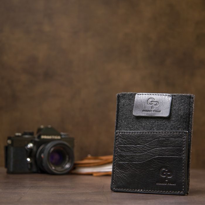 Шкіряний картхолдер Grande Pelle 11500 чорний