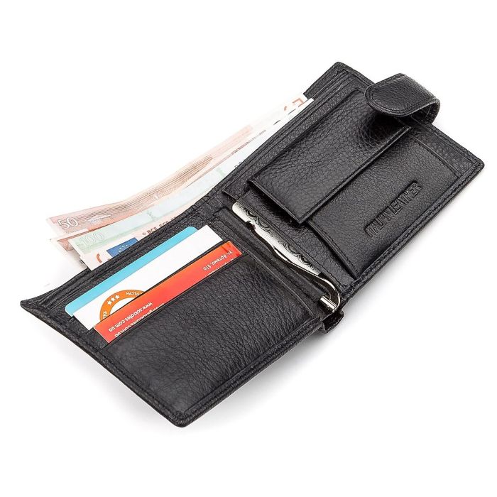 Чоловічий гаманець ST Leather 18309 (ST113 - 1) із затискачем для грошей чорний