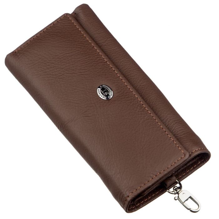 Мужской универсальный кошелек с ключницей ST Leather 18840 коричневый