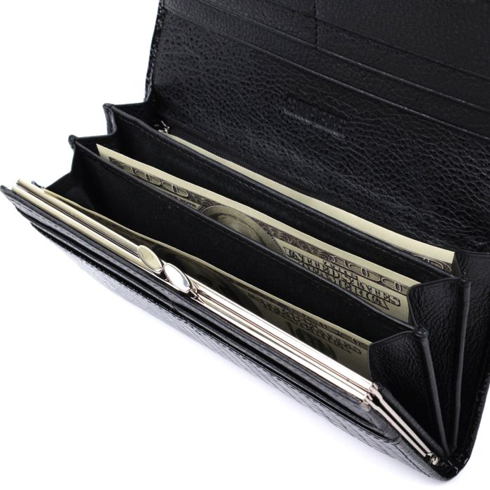Женский кошелек из натуральной лакированной кожи ST Leather 22679 черный
