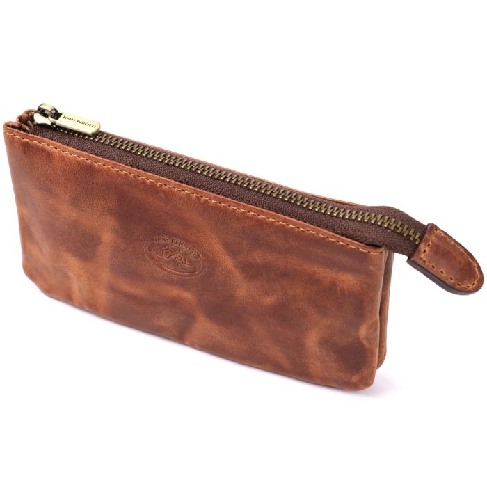 Практическая ключница на два отделения из матовой натуральной кожи Tony Perotti 20837_1 (3350 whisky) светло-коричневая