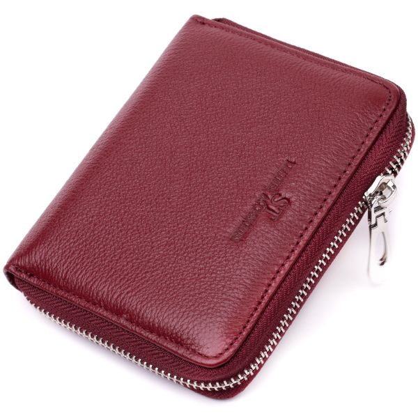 Практичний гаманець для жінок із натуральної шкіри ST Leather 22450 бордовий