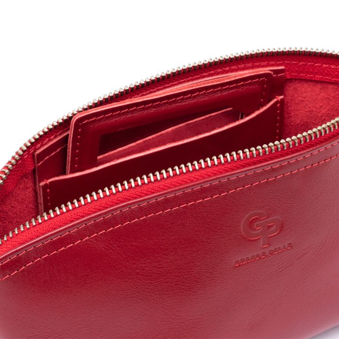 Женская косметичка из кожи Amelin Grande Pelle 11303 красная