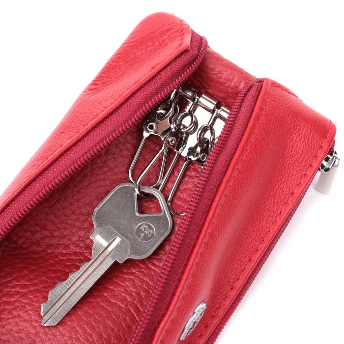Оригинальная ключница из натуральной кожи ST Leather 22509 красная