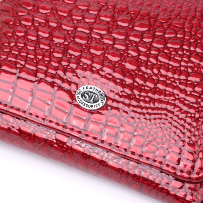 Стильный женский фактурный кошелек из натуральной кожи ST Leather 22731 красный