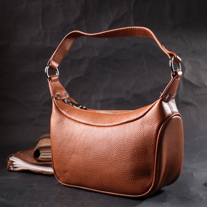 Сумка полукруглого формата с одной ручкой из натуральной кожи Vintage 22413 коричневая
