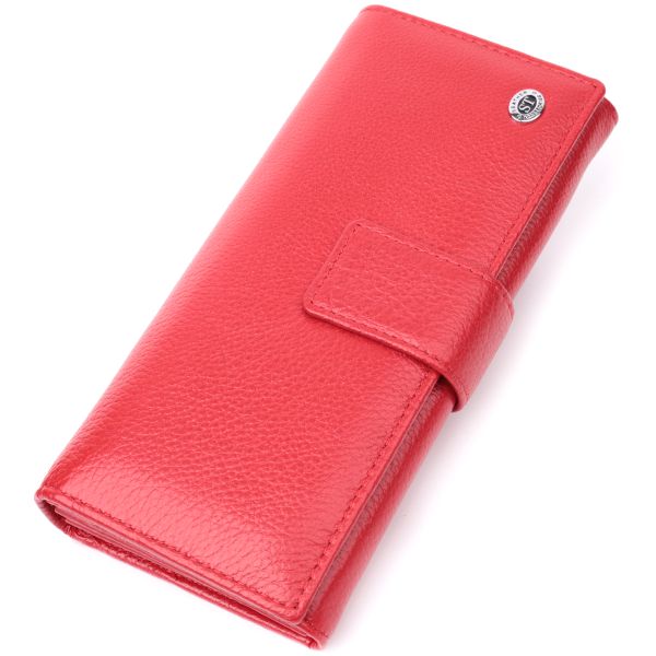 Женский кошелек на четыре отделения для купюр из натуральной кожи ST Leather 22549 красный