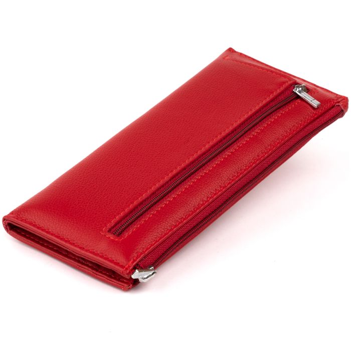 Горизонтальний тонкий гаманець зі шкіри ST Leather 19330 червоний
