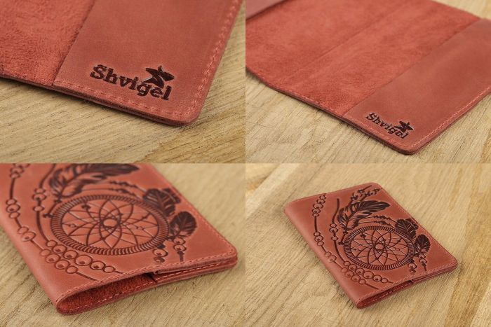 Эксклюзивная обложка для паспорта из винтажной кожи SHVIGEL 13792 красный
