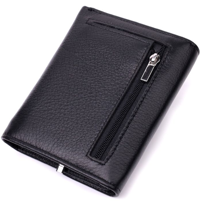 Симпатичный женский кошелек с монетницей из натуральной кожи ST Leather 19481 черный