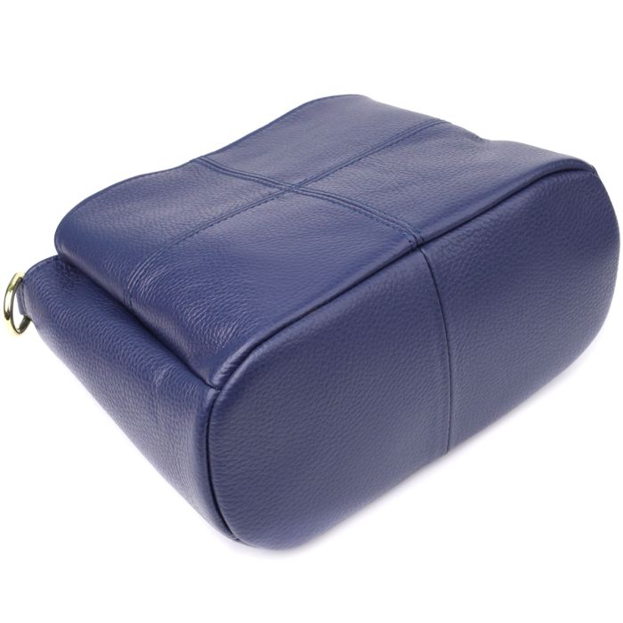 Жіноча сумка з натуральної шкіри з трьома відділеннями Vintage 22976 синя