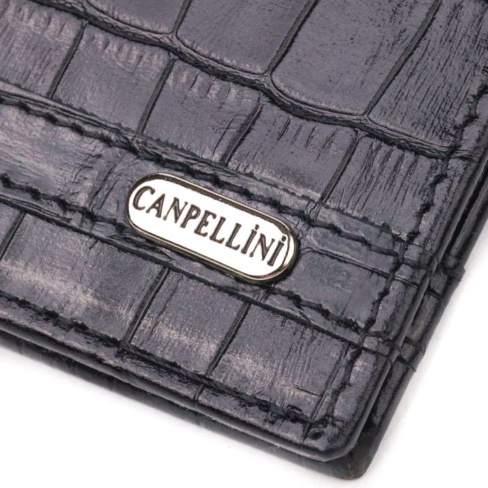 Затискач із натуральної фактурної шкіри Canpellini 21520 чорний