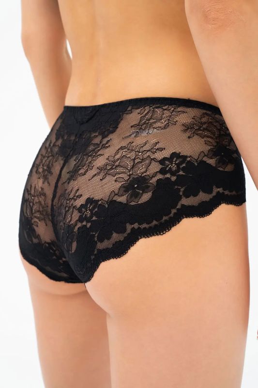 Жіночі трусики PATRICIA 019 211 08 Effetto Lingerie чорний-піон