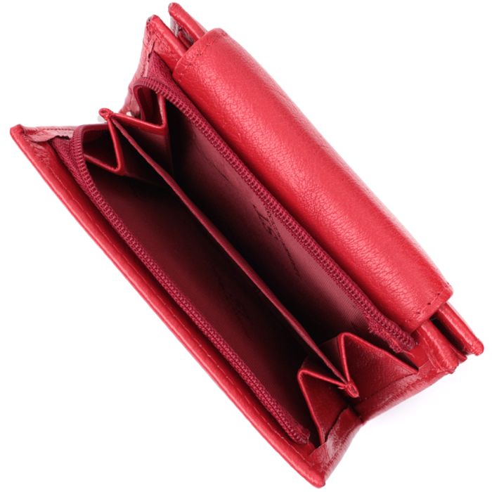 Яркий женский кошелек с монетницей из натуральной кожи ST Leather 22712 красный