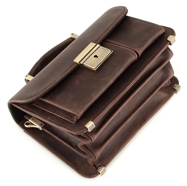 Shoulder bag SHVIGEL 00528 made of vintage leather brown