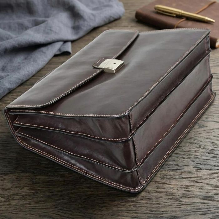 Чоловічий діловий портфель Tony Perotti 8009/42 moro (90378) Коричневий