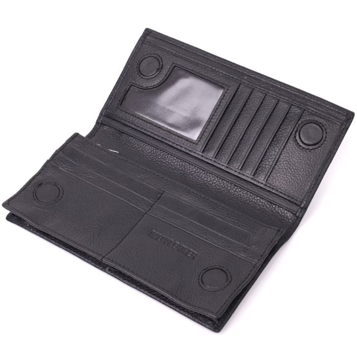 Жіночий вертикальний гаманець на магнітах із натуральної шкіри ST Leather 22538 чорний