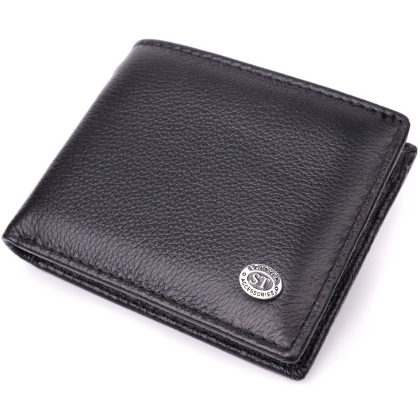 Відмінний затиск із натуральної шкіри ST Leather 22475 чорний