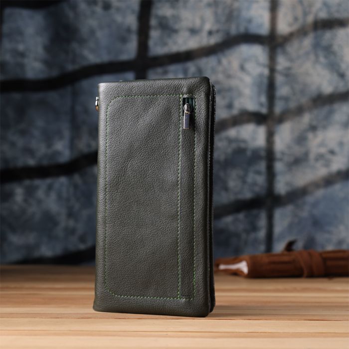Стильний гаманець для жінок з відділенням під телефон ST Leather 23103 зелений