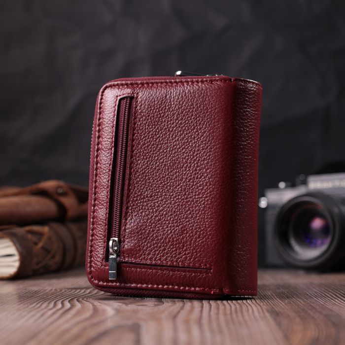 Женский кошелек среднего размера из натуральной кожи ST Leather 22551 бордовый