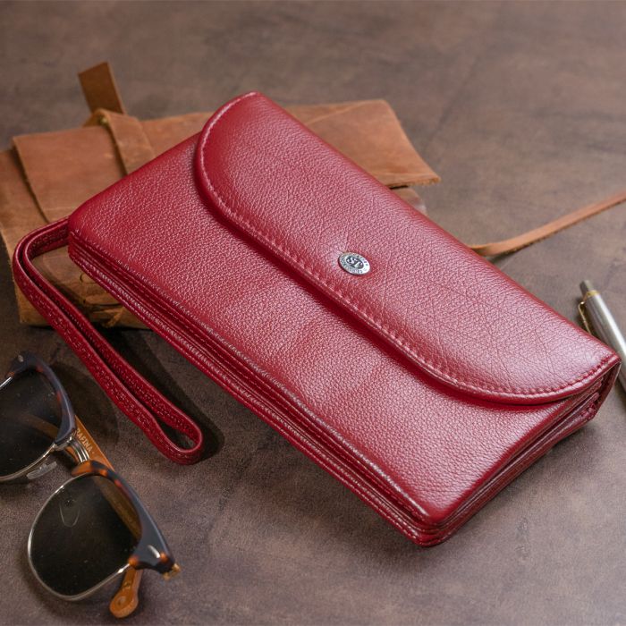 Клатч из кожи женский ST Leather 19318 бордовый