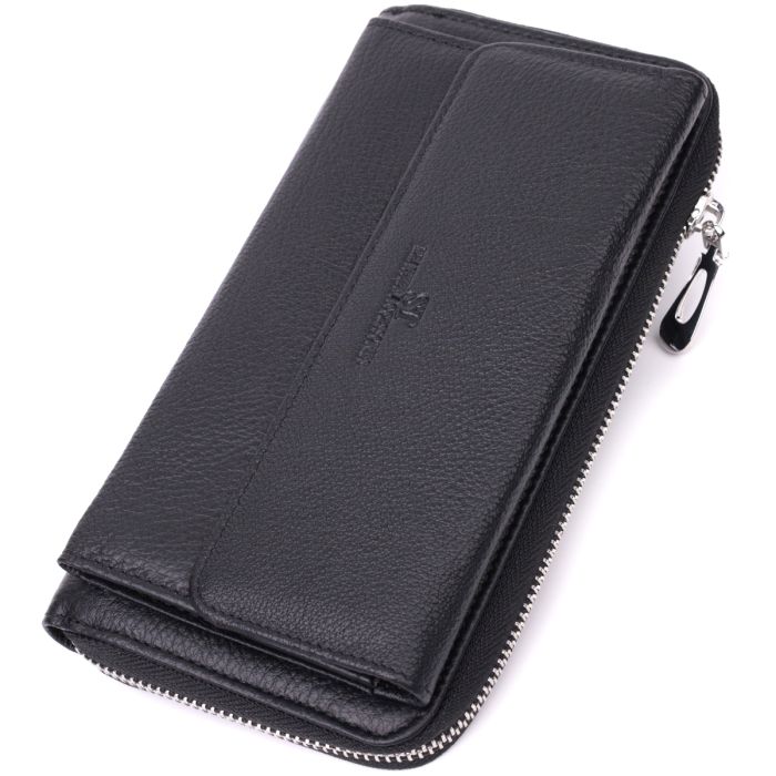Функциональный кошелек-клатч унисекс из натуральной кожи ST Leather 22529 черный