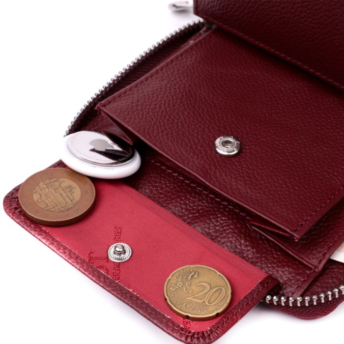 Практичний гаманець для жінок із натуральної шкіри ST Leather 22450 бордовий