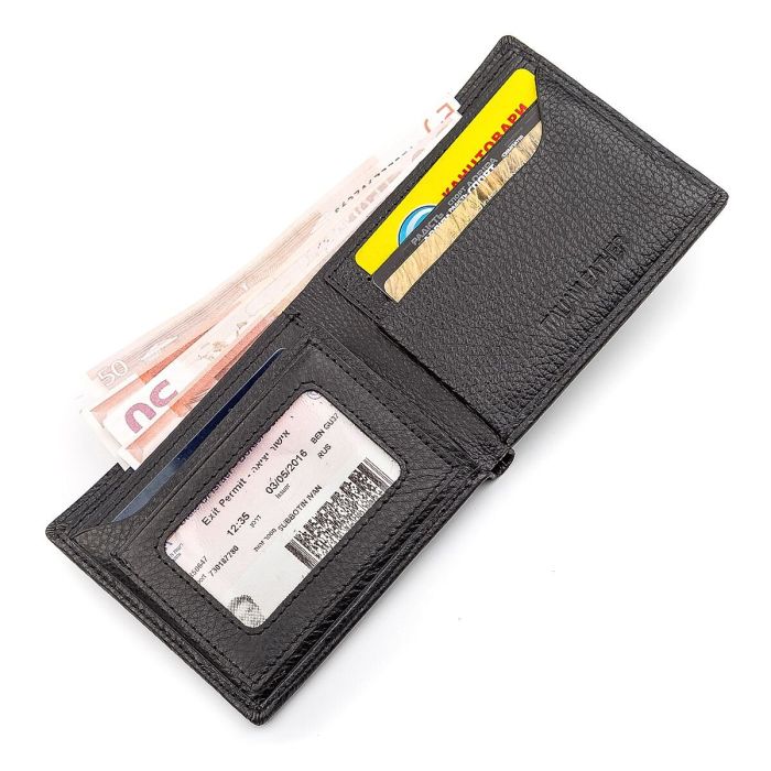 Чоловічий гаманець ST Leather 18319 (ST160) чорний шкіряний